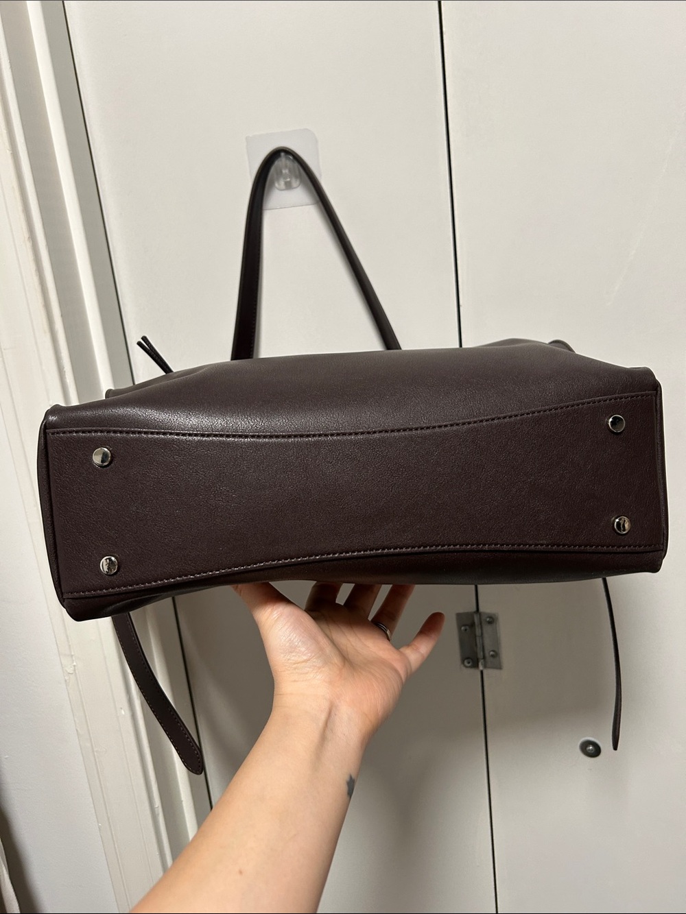 Loeuvre Large Trapeze Shoulder Bag - Dark Brown - Picture 7 of 15